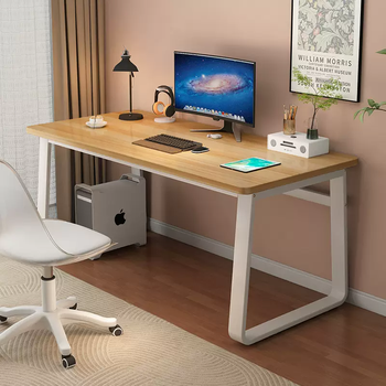 Yusenyi computer desk office simple desk home bedroom study desk student small desk rectangular simple light walnut white legs 80x50x74cm