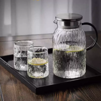 Yusenyi cold kettle high temperature resistant tree pattern household cooling kettle cup large capacity living room glass kettle teapot set high-looking bark pattern cold kettle 2.0l-2 tree pattern cups 2l