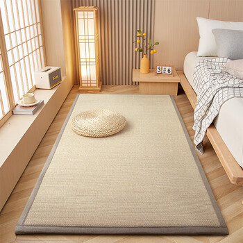 He jiagong japanese-style bamboo floor mat tatami kang mat bamboo mat bedside mat summer floor mat living room tea room carpet solid wood color 1.5 cm thickness 150*50cm