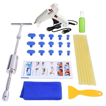An junsheng car dented sheet metal repair tool repair tool door size pit traceless suction cup repair bump pulling artifact package 2 (12v car glue gun)