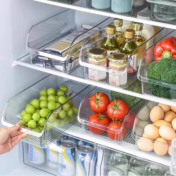 Also available as a refrigerator storage box, kitchen storage and organization artifact, drawer box, storage box, organization box, egg food preservation box, transparent color*2, thickened pet material