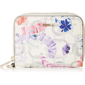 Furla women's wallet with multiple card slots to store documents, portable, printed pattern, zipper closure, gift for girlfriend initial