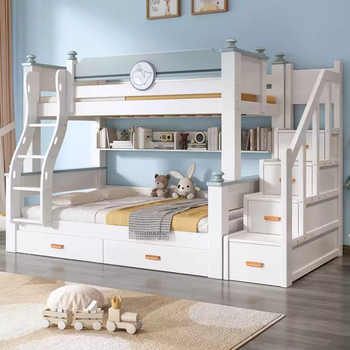 Yusenyi solid wood thickened upper bed and lower table combination bed and lower bunk bed bunk bed for children, high and low bed, double bed, other ladder cabinet type, upper bunk width 120cm, bottom bunk width 150cm (matching 5cm mattress) more combination forms