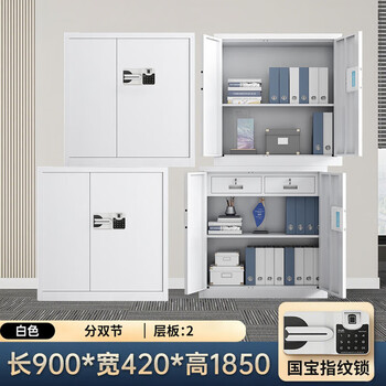 Shengyi emergency supply cabinet confidential cabinet file cabinet information cabinet office locker electronic code lock low cabinet 90*42*185cm double section-with pull-national treasure fingerprint