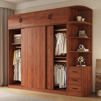 Santoba wardrobe home bedroom sliding door wardrobe modern simple small apartment rental storage cabinet children's storage cabinet 80*180*50 main cabinet 2 doors assembly