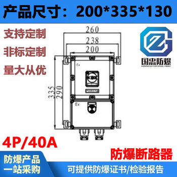 Gzofb (guozhong explosion-proof) explosion-proof circuit breaker aluminum alloy explosion-proof box explosion-proof distribution box distribution cabinet explosion-proof switch box junction box socket box 4p/40a