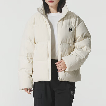 Mlb official men's and women's 25 new winter couples cold-proof trendy water-repellent down jacket 3adjb2056 new york yankees/dark cream l 175/96a