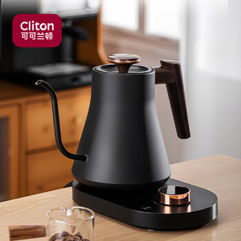 Cliton temperature controlled hand brewing kettle 304 stainless steel household temperature controlled electric thermostatic kettle fine mouth hand brewing coffee pot 800ml