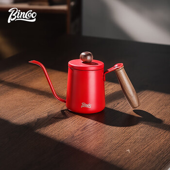 Bincoo hand brewing pot japanese coffee pot set filter cup hand grinding slender mouth brewing utensil sharing filter pot 350ml hand brewing pot-china red
