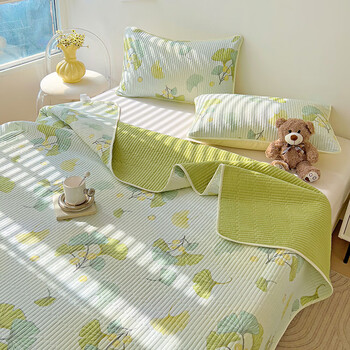 Rsrddy cotton custom-made class a maternal and infant summer four-season small floral quilted sheets twill tatami kang cover three-piece set 3 language pure cotton single bed cover 150*200 tiled four-corner straps