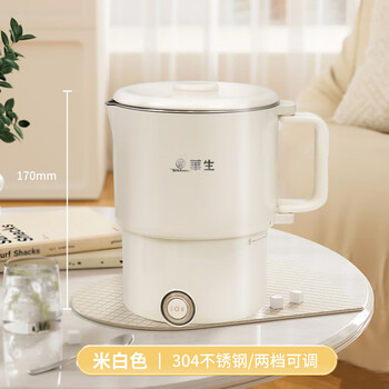 Watson folding kettle travel outdoor business trip portable kettle all stainless steel electric hot water cup mini home portable 0.8l