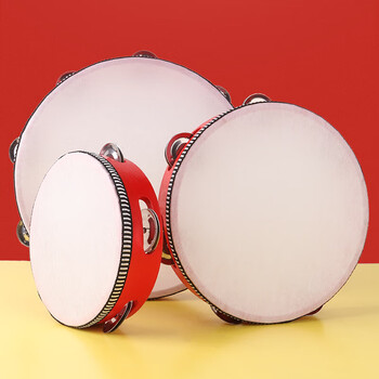 Range (range) dance tambourine kindergarten children's tambourine rattle ethnic percussion instrument grade examination professional hand-clap tambourine 6 inches