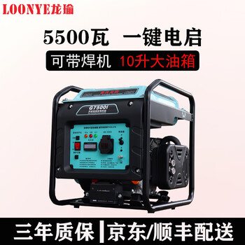 Longyu gasoline generator frequency conversion digital 4kw small lightweight household 220v outdoor rv charging camping construction 5.5kw frequency conversion + one-button electric start (10 large fuel tanks)