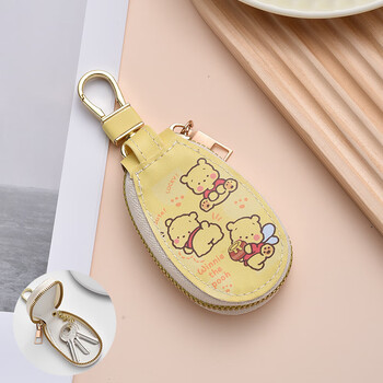 Shijanu's cute pacha dog key storage bag mini key bag women's zipper key cover two-in-one large capacity three winnie the poohs can store keys and change