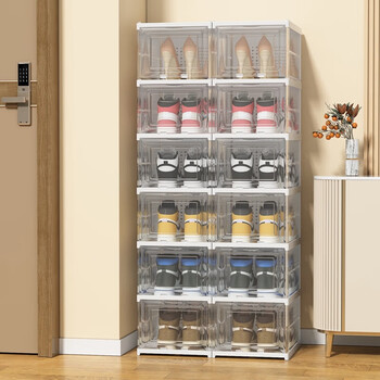 Anyera shoe cabinet requires no installation, shoe box storage doorway, foldable dust-proof shoe rack, basketball shoe all-in-one cabinet, large size 6 pieces
