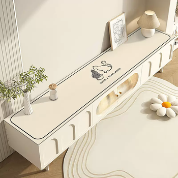Yusenyi tv cabinet table mat waterproof and oil-proof tablecloth sideboard protective mat entrance cabinet mat shoe counter top mat tea silhouette kitten 40cmx220cm (smooth corners to protect the skin)