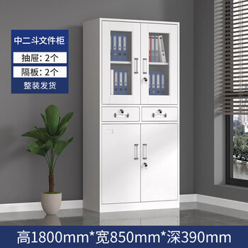 Steel filing cabinet, office iron cabinet, financial voucher information cabinet, lockable filing cabinet, employee storage locker, two-bucket filing cabinet 1.4mm