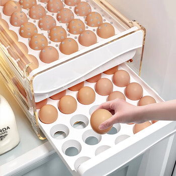 Wings egg storage box drawer-type refrigerator special household food grade sealed fresh-keeping kitchen organizer l 60 grids 32 grids can hold 32 eggs