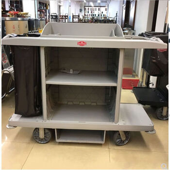 Gnf plastic room service cart hotel special linen cart bilateral room entrance cart silent hand push work cart sfc-01 doorless gray 8-inch pp wheel