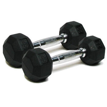 Spri premium rubber dumbbell 25-pound 25 lbs (approx. 11340 g)