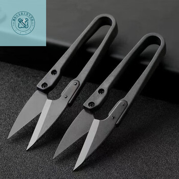 Lnga landgre black carbon steel small yarn scissors for trimming threads cross stitch u-shaped scissors spring stainless steel durable and practical black carbon steel high-end scissors sharp and durable 6-pack