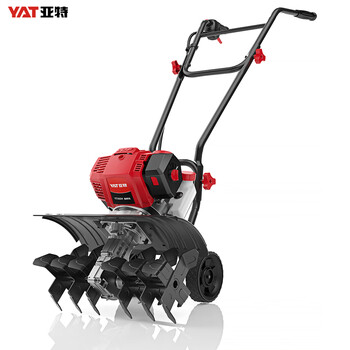 Yat small agricultural ditching and weeding gasoline rotary tiller four-stroke micro tiller loose soil tiller 6-knife pulley