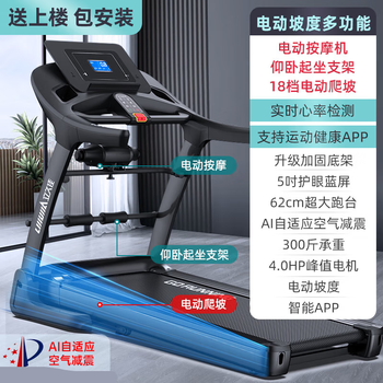 Lijiujia r8 electric hill climbing treadmill household small foldable home indoor fat loss blue screen version multi-function - 18-speed electric incline black