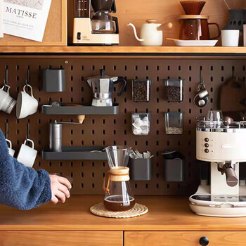 He jiagong desk dining table hole board storage rack accessories metal hook black hanging basket storage box same style sideboard universal black a hook suitable