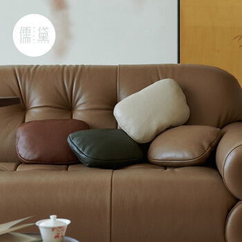 Rudai brown sugar cloud sofa backrest headrest neck pillow full genuine leather multi-color optional sofa special support headrest hepburn black - full genuine leather - half grain and half green leather