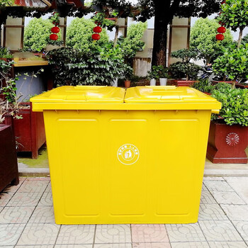 Iron bucket sanitation trailer iron trash can large outdoor square iron trash can with wheels 660 liter iron bucket color remarks