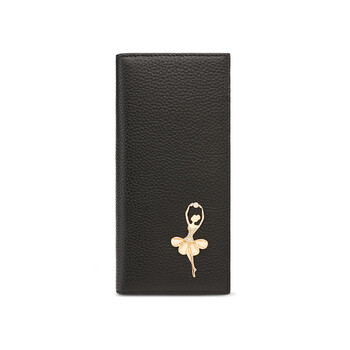 Scarecrow wallet women's new genuine leather coin wallet style women's clutch exquisite long wallet card holder black
