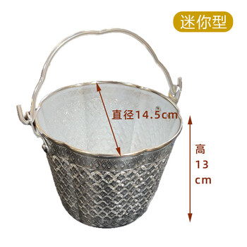 Thai decorative ice bucket southeast asian style ice wine bucket thai restaurant champagne bucket tableware ice bucket mini silver