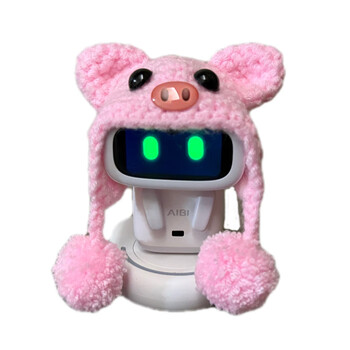 Christmas gift aibi smart pocket electronic pet robot desktop small toy companion chinese interactive pink pig headdress does not include robot
