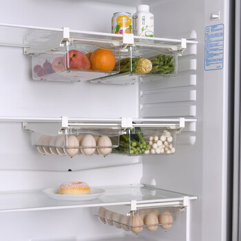 He jiagong refrigerator drawer-type storage box hanging basket internal hanging egg kitchen fresh-keeping frozen storage rack organization artifact vegetable box 1 + egg box 1