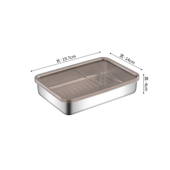 Mozhou german quality 304 stainless steel dumpling box crisper special tray home refrigerator storage box sealed medium 304 steel crisper