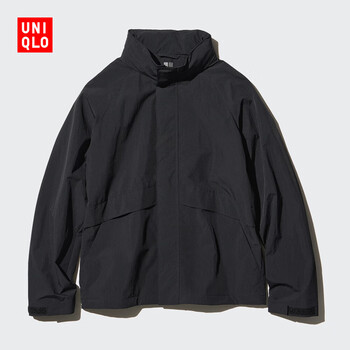 Uniqlo men's and women's windproof stand collar jacket jacket outdoor casual hooded jacket 475038 475038/09 black m