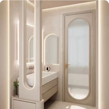 Shantou lincun swing door with extremely narrow sides, bathroom, toilet, bedroom door, original aluminum glass door, arc style french swing door on both sides - lock included