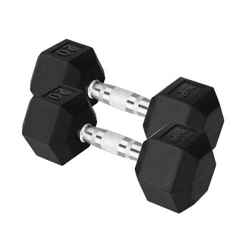 Yes4all cast iron - chrome hex dumbbells - 20 lbs - pair pink 20 pounds pair