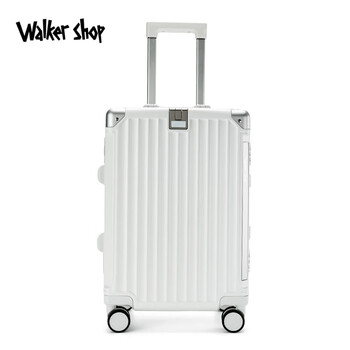 Walker shop multifunctional aluminum frame luggage 2026 new large capacity travel trolley case coded boarding case white 20 inch