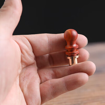 Mengyier sandalwood copper mouth wine gourd stopper anti-seepage literary toy accessories outer diameter 1.2-cm-meter red sandalwood