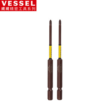 Vessel weiwei ss161100 segmented round head cross bit strong magnetic wind bit ph1x3x100mm 2 pack