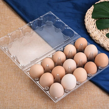 Wing fantasy 15 transparent plastic egg tray egg cartons of various specifications disposable egg carton medium thickened egg tray 500 pieces