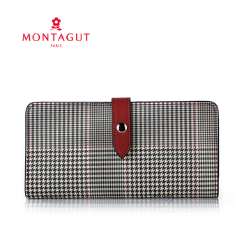 Montagut wallet women's long multifunctional versatile women's personalized clutch two-fold women's premium card holder gray r2512541531