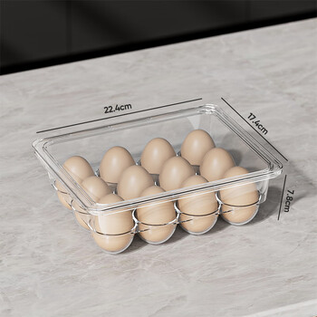 Sailotou refrigerator with 12-grid egg carton and egg tray transparent egg storage box 14-grid egg carton drawer-type crisper transparent square 12-grid