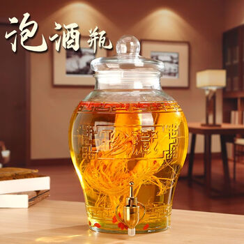 Kamanpai collection bubble wine glass bottle with faucet 5 jin, 10 jin, 20 jin sealed wine jar bubble wine bottle wine jar free shipping for home use collection 5 jin water capacity no faucet