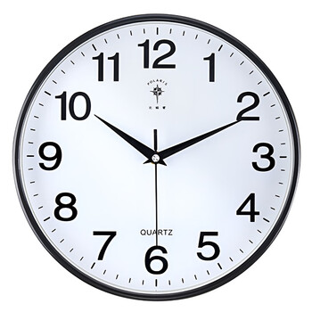 Polaris (polaris) clock wall clock living room home silent clock modern wall-mounted simple wall clock 2025 new quartz clock silent movement simple model - black 10 inches (diameter 25.5 cm)