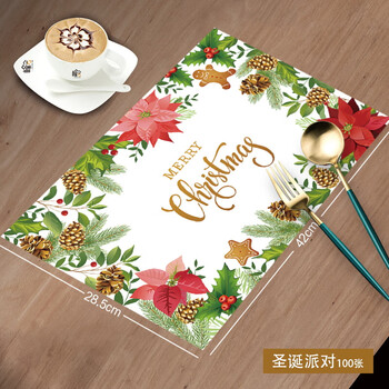 Erzhi disposable placemat paper western food home dining mat nordic style restaurant birthday party table mat paper place paper christmas party 100 sheets