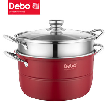Debo bolton stainless steel steamer multi-layer household steaming and stewing buns 28cm large capacity induction cooker 28cm