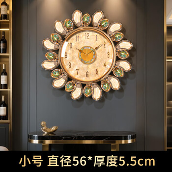 Zunner high-end atmospheric wall clock living room high-end wall clock clock light luxury silent 2026 new art wall clock white-small size
