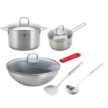 Zwilling pot set, wok, soup pot, milk pot, spatula, spoon, full set of kitchen utensils, 5-piece set